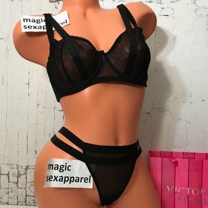 VS LUXE 38D BRA STRAPPY CAGED MESH